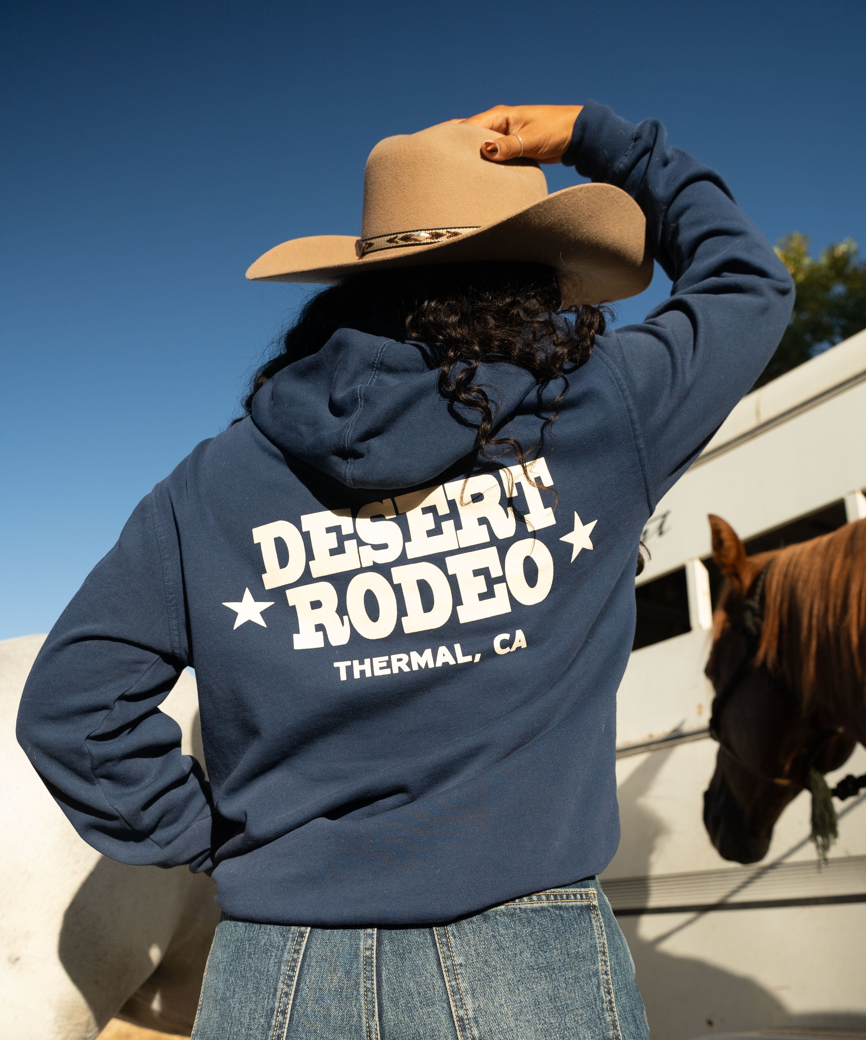 Logo Hoodie Navy – Desert Rodeo